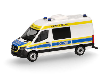 Polizei NRW/Unfallaufnahme Mercedes Benz MB Sprinter 18 half bus high roof (Herpa 1:87)