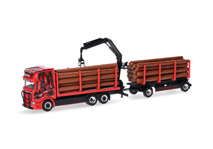 Wurm Transporte Scania CR20 HD wood transport trailer truck (Herpa 1:87)